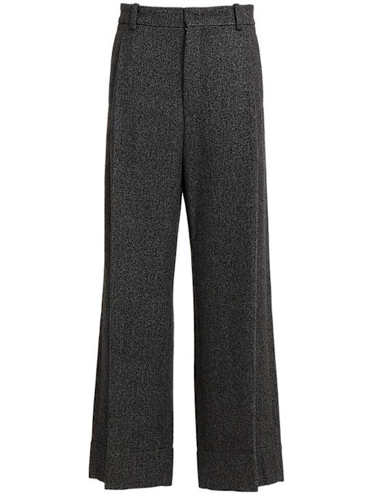 Tonywack: Deep tuck wide-leg pants - Grey - women_0 | Luisa Via Roma