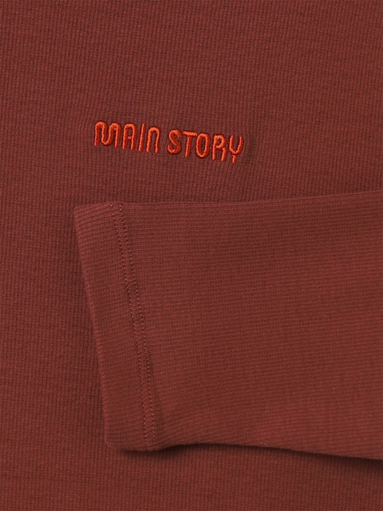 Main Story: Organic cotton blend long sleeve t-shirt - Brown - kids-boys_1 | Luisa Via Roma