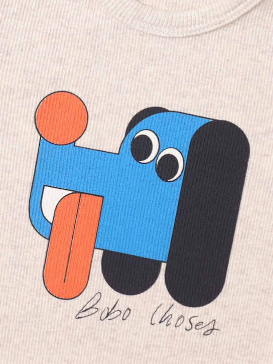 Bobo Choses: Doggy organic cotton blend bodysuit - ホワイト - kids-boys_1 | Luisa Via Roma