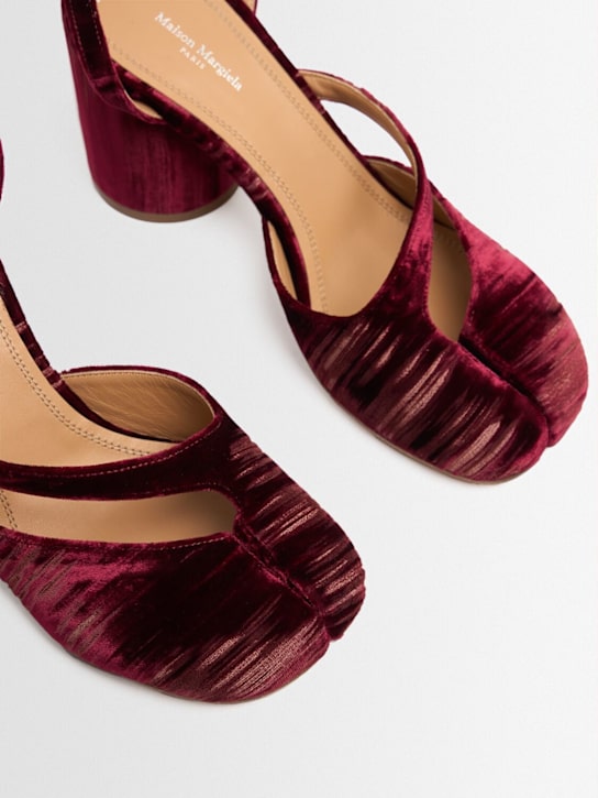 Maison Margiela: 80mm Tabi used velvet pumps - Red - women_1 | Luisa Via Roma