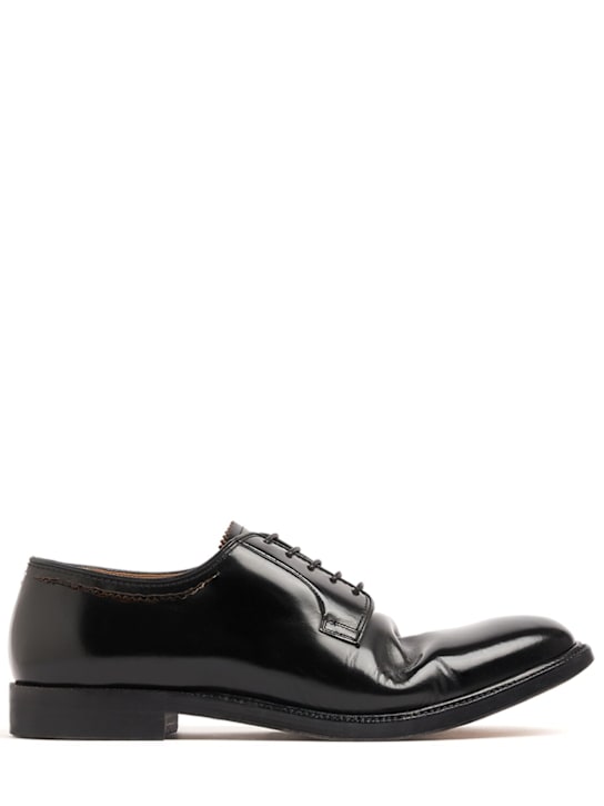Maison Margiela: Leather lace-up shoes - Black - men_0 | Luisa Via Roma