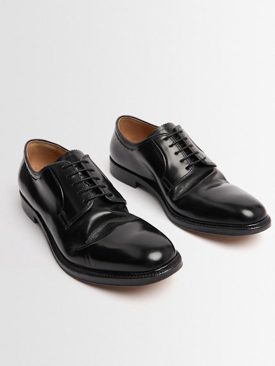 Maison Margiela: Leather lace-up shoes - Black - men_1 | Luisa Via Roma