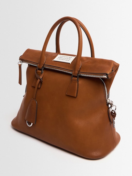 Maison Margiela: 5AC loved to death medium leather bag - Cognac - men_1 | Luisa Via Roma