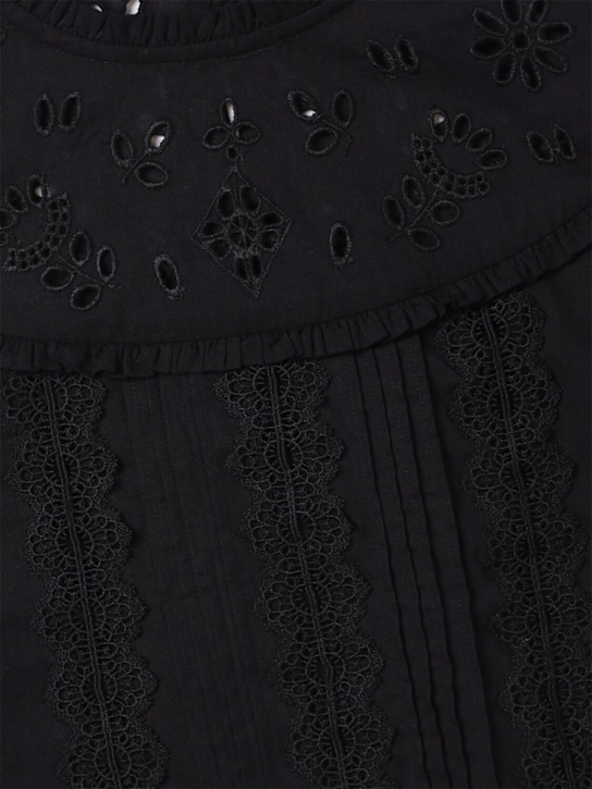 The New Society: Cotton shirt - ブラック - kids-girls_1 | Luisa Via Roma