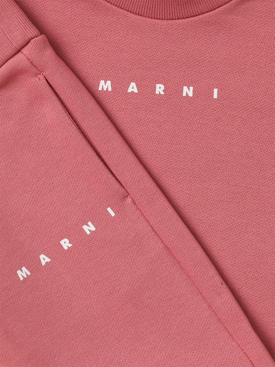 Marni Junior: Printed cotton sweatshirt & sweatpants - ピンク - kids-girls_1 | Luisa Via Roma