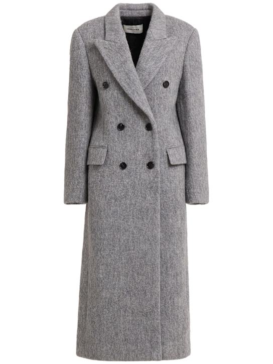 Tonywack: Soft wool blend double breasted coat - Grey - women_0 | Luisa Via Roma