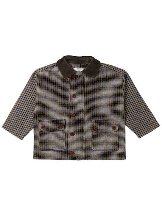 TANGERINE: Gabardine coat - Olive D/R Blue - kids-boys_0 | Luisa Via Roma