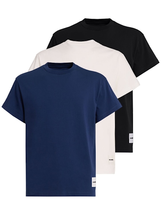 Jil Sander: Pack of 3 Plus cotton t-shirts - men_0 | Luisa Via Roma