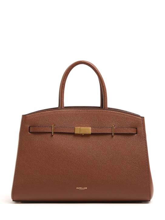 DeMellier: The Midi Hudson grain leather bag - タン - women_0 | Luisa Via Roma