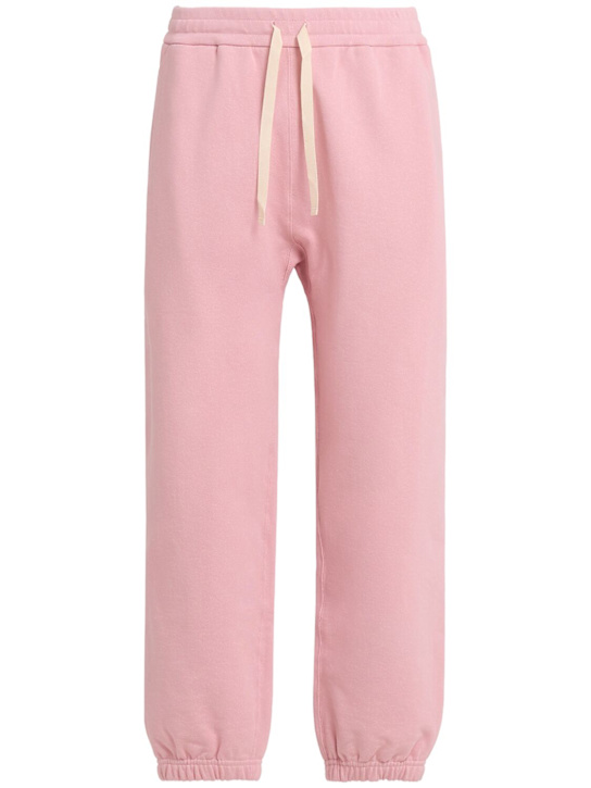 Jil Sander: Compact cotton terry sweatpants - Pink - men_0 | Luisa Via Roma