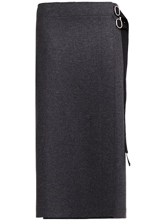 Jil Sander: Compact wool blend midi skirt - women_0 | Luisa Via Roma