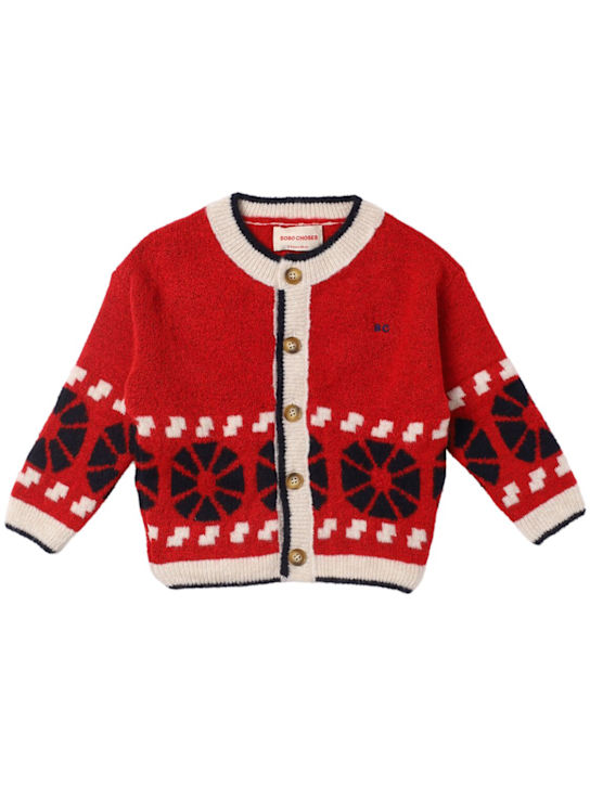 Bobo Choses: Kaleidoscope print cardigan - レッド - kids-boys_0 | Luisa Via Roma