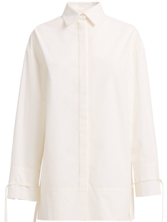 Fiorucci: Cotton drawstring shirt - White - women_0 | Luisa Via Roma