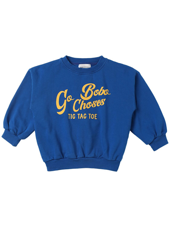 Bobo Choses: Printed organic cotton sweatshirt - Blue - kids-boys_0 | Luisa Via Roma