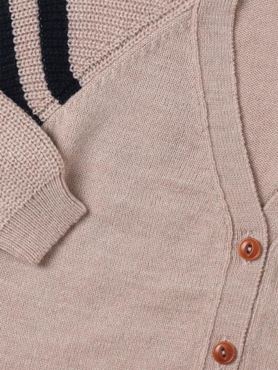 1 + IN THE FAMILY: Wool blend knit cardigan - ベージュ - kids-boys_1 | Luisa Via Roma