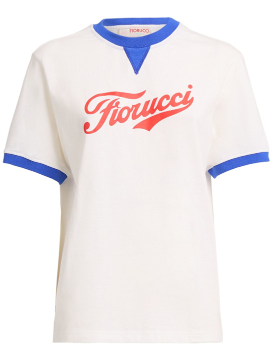 Fiorucci: Varsity logo cotton regular t-shirt - women_0 | Luisa Via Roma