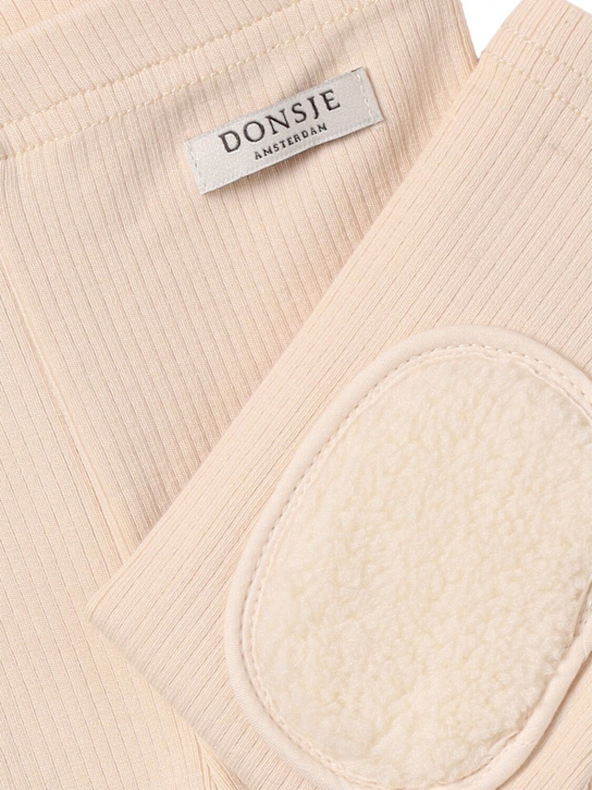 Donsje: Stretch cotton leggings - Beige - kids-boys_1 | Luisa Via Roma