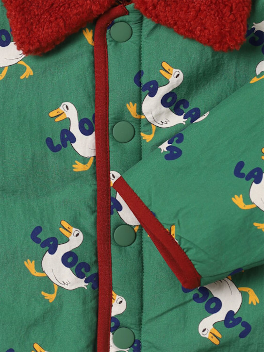 Bobo Choses: Reversible recycled nylon jacket - Green - kids-boys_1 | Luisa Via Roma