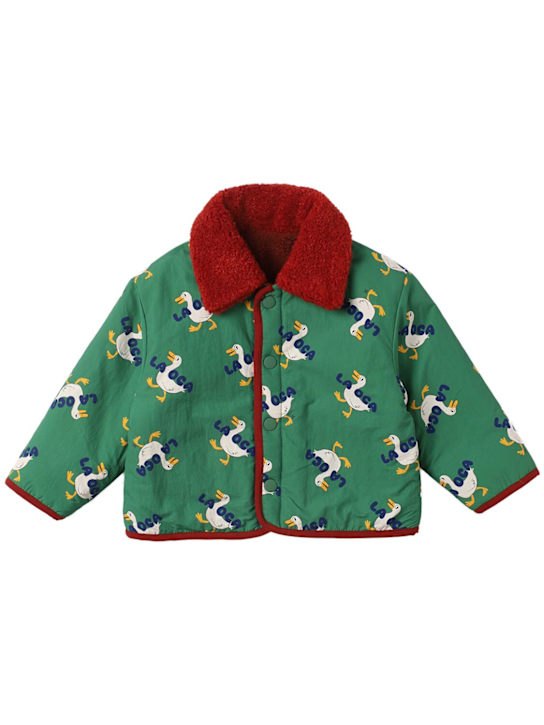 Bobo Choses: Reversible recycled nylon jacket - Green - kids-boys_0 | Luisa Via Roma