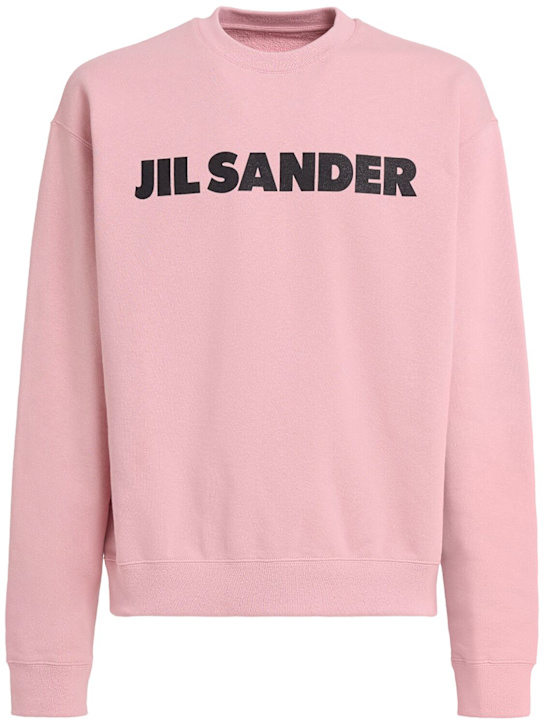 Jil Sander: Jil Sander logo cotton sweatshirt - men_0 | Luisa Via Roma