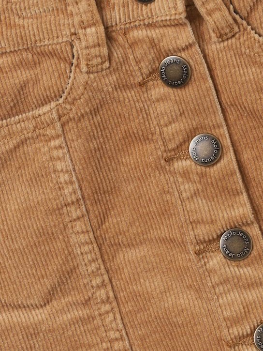 Molo: Cotton blend corduroy skirt - Beige - kids-girls_1 | Luisa Via Roma