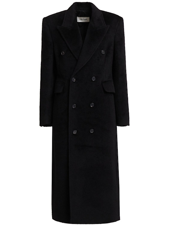Tonywack: Wool blend double breasted maxi coat - women_0 | Luisa Via Roma