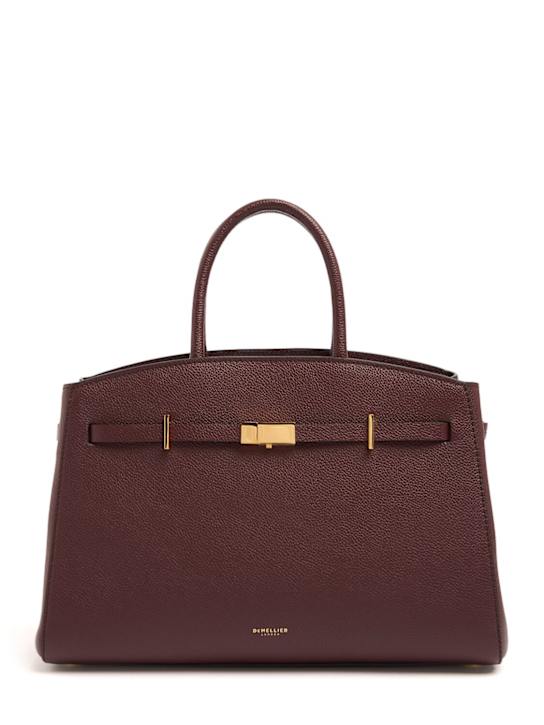 DeMellier: The Midi Hudson grain leather bag - Burgundy - women_0 | Luisa Via Roma
