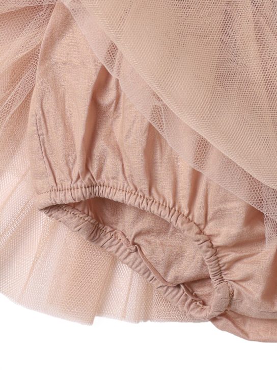 Donsje: Pleated tulle skirt w/ diaper cover - Pink - kids-girls_1 | Luisa Via Roma