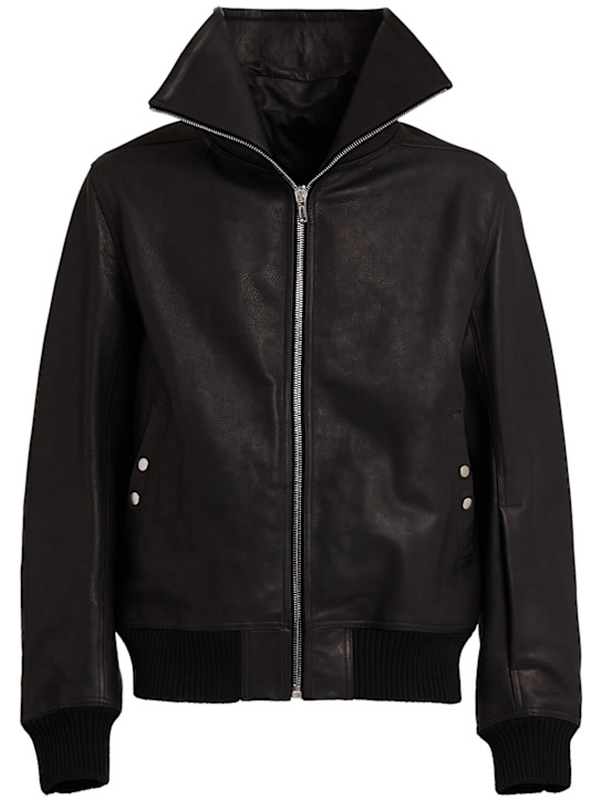 Rick Owens: Veste bomber en cuir - men_0 | Luisa Via Roma