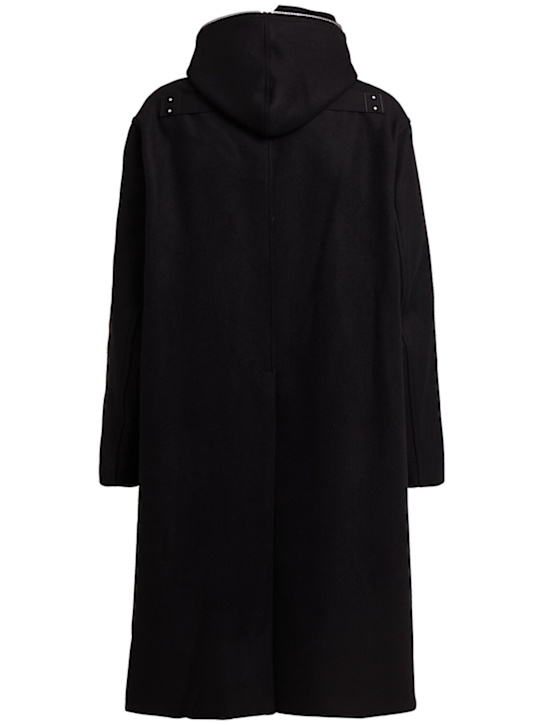 Rick Owens: Gimp hooded wool long coat - Black - men_1 | Luisa Via Roma