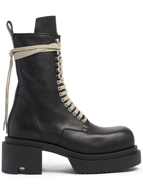 Rick Owens: Bogun lace-up leather boots - Black - men_0 | Luisa Via Roma