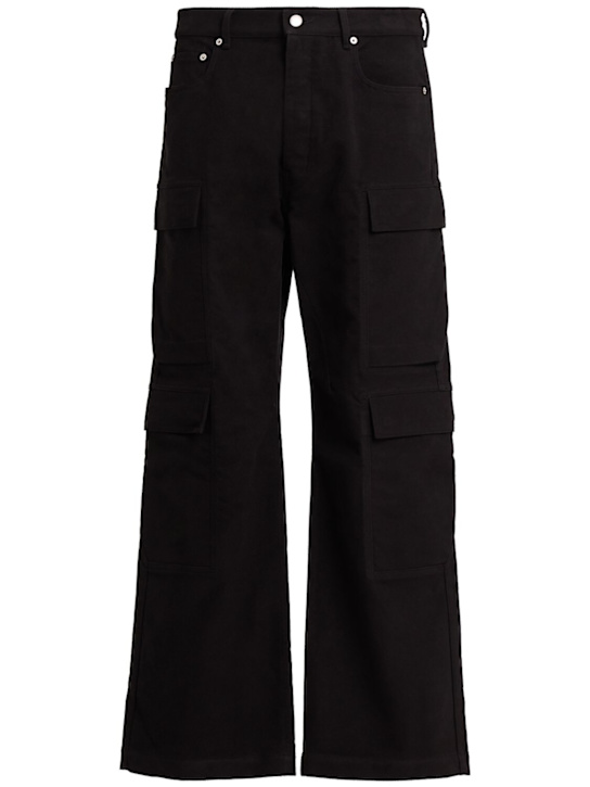 Rick Owens: Double cargo cotton jeans - Black - men_0 | Luisa Via Roma