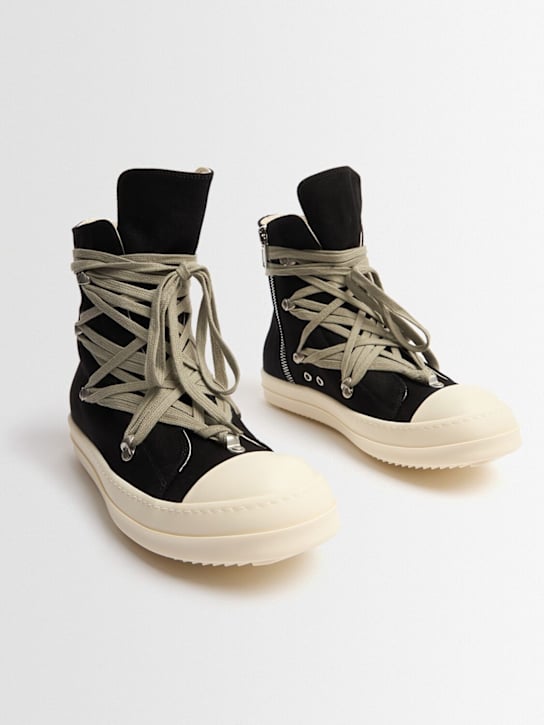Rick Owens DRKSHDW: Megalace high top sneakers - Black/Milk - men_1 | Luisa Via Roma