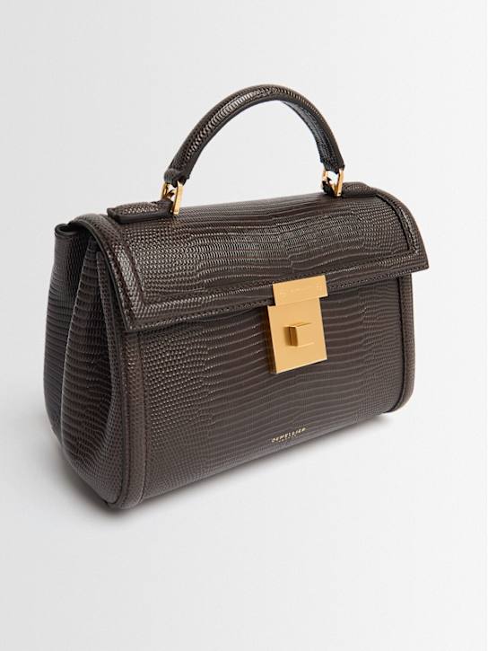 DeMellier: The Paris embossed leather bag - Espresso Lizard - women_1 | Luisa Via Roma