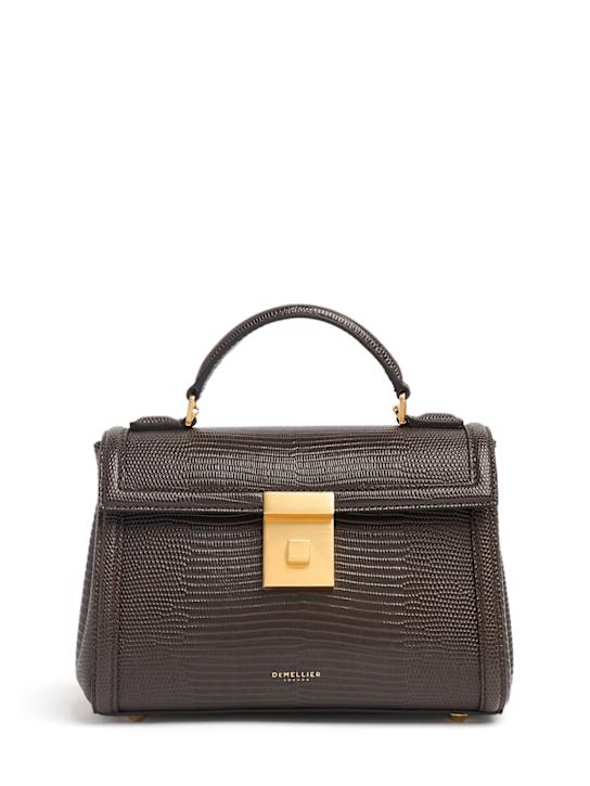 DeMellier: The Paris embossed leather bag - Espresso Lizard - women_0 | Luisa Via Roma
