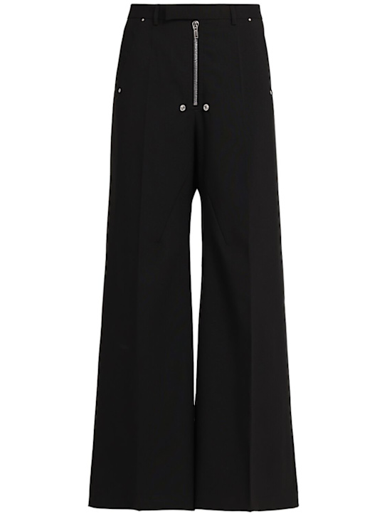 Rick Owens: Tailored wool wide belas pants - Black - men_0 | Luisa Via Roma