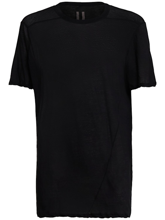 Rick Owens: Level T cotton t-shirt - Black - men_0 | Luisa Via Roma