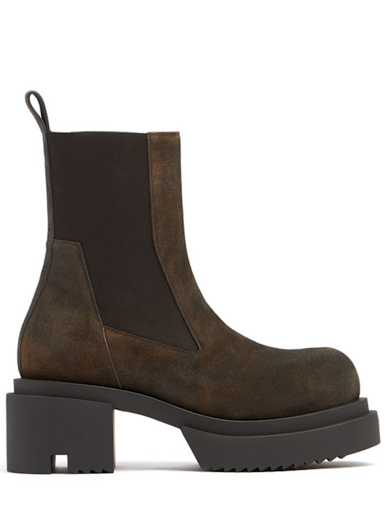 Rick Owens: Beatle Bogun suede boots - Brown - men_0 | Luisa Via Roma