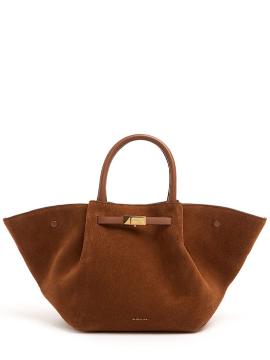 DeMellier: The Midi New York suede tote bag - Deep Tan - women_0 | Luisa Via Roma
