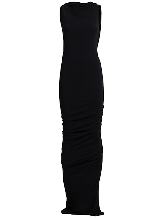 Rick Owens: Vestido drapeado - Negro - women_0 | Luisa Via Roma