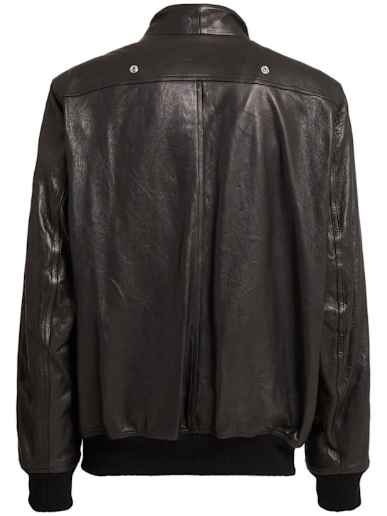 Rick Owens: Hollywood leather flight jacket - Black - men_1 | Luisa Via Roma