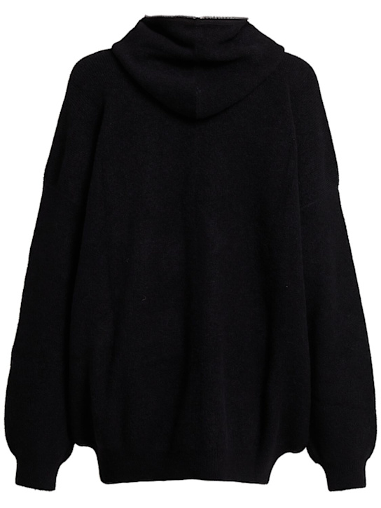 Rick Owens: Gimp alpaca blend hoodie - Black - men_1 | Luisa Via Roma