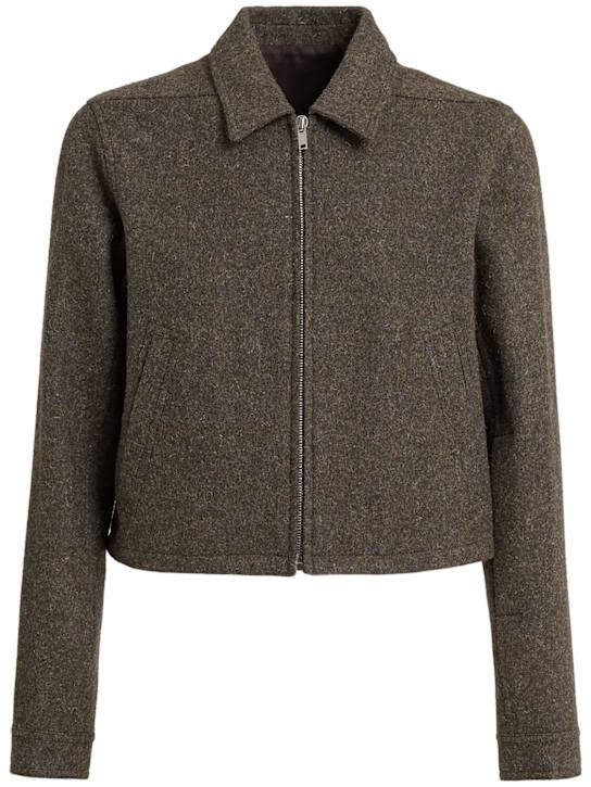 Rick Owens: Alice virgin wool jacket - Bosco - men_0 | Luisa Via Roma