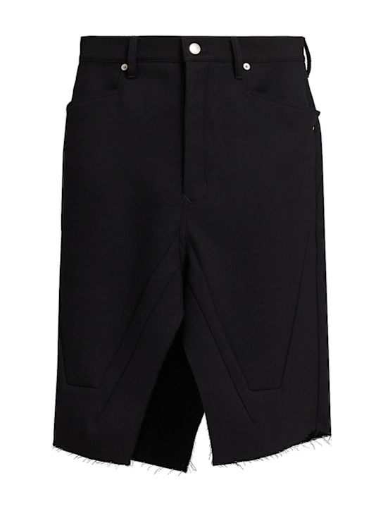 Rick Owens: Gonna in lana - Nero - men_0 | Luisa Via Roma