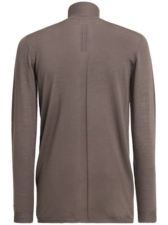 Rick Owens: Level turtleneck wool knit top - Dust - men_1 | Luisa Via Roma