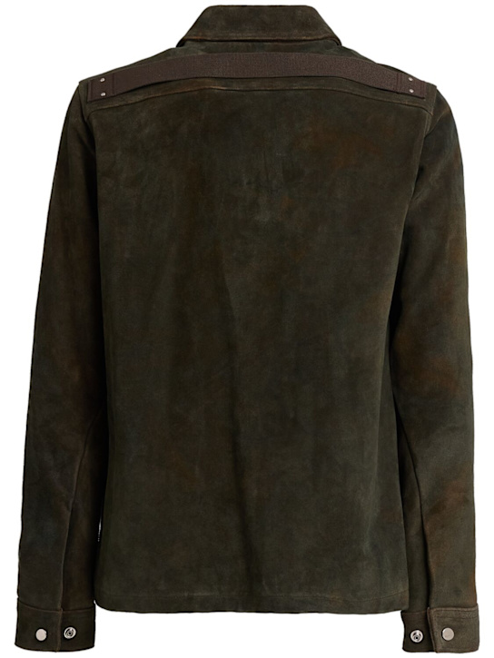 Rick Owens: Leather zip jacket - Indigo - men_1 | Luisa Via Roma