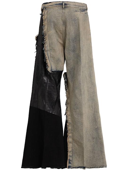 Rick Owens: Joris cotton denim pants - Hustler/Black - men_1 | Luisa Via Roma