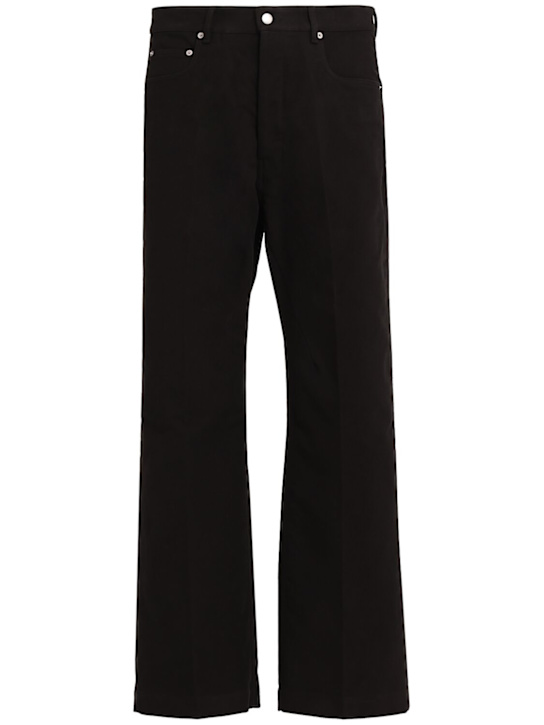 Rick Owens: Jeans anchos de denim de algodón - Negro - men_0 | Luisa Via Roma
