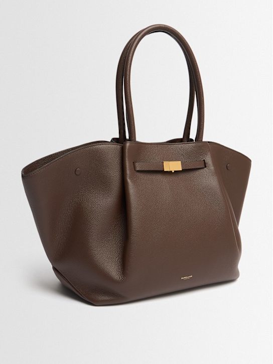 DeMellier: The New York grain leather tote bag - Mocha - women_1 | Luisa Via Roma