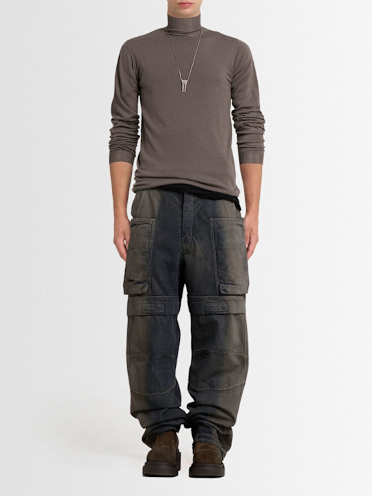 Rick Owens: Level turtleneck wool knit top - ダスト - men_1 | Luisa Via Roma